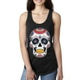 thumbnail image 1 of Wild Bobby Day Of The Dead Sugar Skull Pop Culture Women Racerback Tank Top, Black, Small, 1 of 5