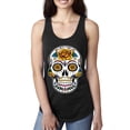 thumbnail image 1 of Wild Bobby Day Of The Dead Sugar Skull Pop Culture Women Racerback Tank Top, Black, X-Large, 1 of 5