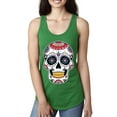 thumbnail image 1 of Wild Bobby Day Of The Dead Sugar Skull Pop Culture Women Racerback Tank Top, Kelly, Medium, 1 of 5