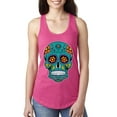 thumbnail image 1 of Wild Bobby, Day Of The Dead Sugar Skull Pop Culture Women Racerback Tank Top, Raspberry, X-Large, 1 of 5