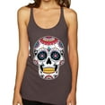 thumbnail image 1 of Wild Bobby Day Of The Dead Sugar Skull Pop Culture Women Tri-Blend Racerback Tank Top, Brown, Small, 1 of 5