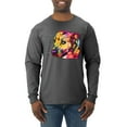 thumbnail image 1 of Wild Bobby Dean Russo A Dog Wags Its Tail With Its Heart Gratitude Pitbull Dog Lover Men Long Sleeve Shirt, Heather Black, 3X-Large, 1 of 5