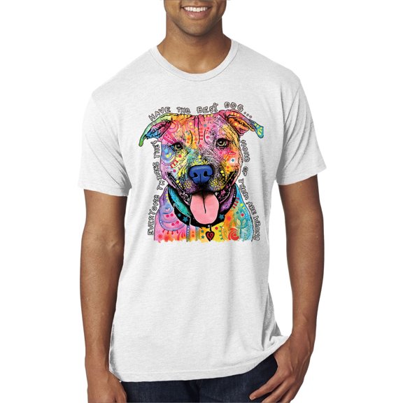 Wild Bobby, Dean Russo Best Dog Dog Lover Mens Premium Tri Blend T-Shirt, Heather White, Small