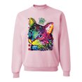 thumbnail image 1 of Wild Bobby, Dean Russo Cat Wearing a Crown Thinking Cat Crowned Cat Lover Unisex Crewneck Graphic Sweatshirt, Light Pink, X-Large, 1 of 5