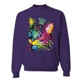 thumbnail image 1 of Wild Bobby Dean Russo Cat Wearing a Crown Thinking Cat Crowned Cat Lover Unisex Crewneck Graphic Sweatshirt, Purple, XX-Large, 1 of 5