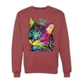thumbnail image 1 of Wild Bobby Dean Russo Cat Wearing a Crown Thinking Cat Crowned Cat Lover Unisex Crewneck Graphic Sweatshirt, Vintage Heather Red, Medium, 1 of 5