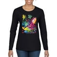 thumbnail image 1 of Wild Bobby Dean Russo Cat Wearing a Crown Thinking Cat Crowned Cat Lover Women Graphic Long Sleeve Tee, Black, Medium, 1 of 5