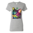 thumbnail image 1 of Wild Bobby Dean Russo Cat Wearing a Crown Thinking Cat Crowned Cat Lover Women Graphic Tee, Heather Grey, X-Large, 1 of 5