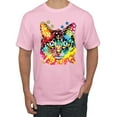 thumbnail image 1 of Wild Bobby Dean Russo Colorful Blue Eyes Cat Cat Lover Men Graphic Tee, Light Pink, 3X-Large, 1 of 5