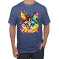 thumbnail image 1 of Wild Bobby Dean Russo Colorful Blue Eyes Cat Cat Lover Men Graphic Tee, Vintage Heather Blue, Large, 1 of 5