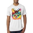 thumbnail image 1 of Wild Bobby, Dean Russo Colorful Blue Eyes Cat Cat Lover Men Premium Tri Blend Tee, Heather White, Small, 1 of 5