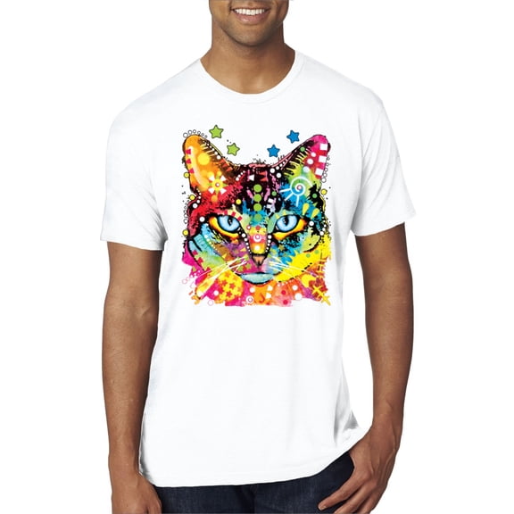 Wild Bobby Dean Russo Colorful Blue Eyes Cat Cat Lover Men Premium Tri Blend Tee, True White, XX-Large