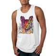 thumbnail image 1 of Wild Bobby Dean Russo Colorful Cat Abyssinian Cat Lover Men Graphic Tank Top, White, 3X-Large, 1 of 5