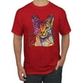 thumbnail image 1 of Wild Bobby Dean Russo Colorful Cat Abyssinian Cat Lover Men Graphic Tee, Red, XX-Large, 1 of 5