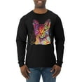 thumbnail image 1 of Wild Bobby Dean Russo Colorful Cat Abyssinian Cat Lover Men Long Sleeve Shirt, Black, Small, 1 of 5