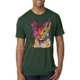 thumbnail image 1 of Wild Bobby Dean Russo Colorful Cat Abyssinian Cat Lover Men Premium Tri Blend Tee, Forest Green, X-Large, 1 of 5