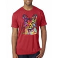 thumbnail image 1 of Wild Bobby Dean Russo Colorful Cat Abyssinian Cat Lover Men Premium Tri Blend Tee, Vintage Red, Medium, 1 of 5