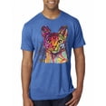 thumbnail image 1 of Wild Bobby Dean Russo Colorful Cat Abyssinian Cat Lover Men Premium Tri Blend Tee, Vintage Royal, X-Large, 1 of 5