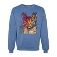 thumbnail image 1 of Wild Bobby Dean Russo Colorful Cat Abyssinian Cat Lover Unisex Crewneck Graphic Sweatshirt, Vintage Heather Blue, XX-Large, 1 of 5