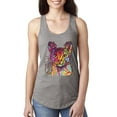 thumbnail image 1 of Wild Bobby Dean Russo Colorful Cat Abyssinian Cat Lover Women Racerback Tank Top, Heather Grey, Small, 1 of 5