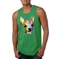thumbnail image 1 of Wild Bobby Dean Russo Colorful Chihuahua Dog Lover Men Graphic Tank Top, Kelly, X-Large, 1 of 5