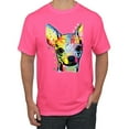 thumbnail image 1 of Wild Bobby Dean Russo Colorful Chihuahua Dog Lover Men Graphic Tee, Neon Pink, Small, 1 of 5