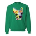 thumbnail image 1 of Wild Bobby Dean Russo Colorful Chihuahua Dog Lover Unisex Crewneck Graphic Sweatshirt, Kelly, 5X-Large, 1 of 5
