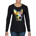 thumbnail image 1 of Wild Bobby Dean Russo Colorful Chihuahua Dog Lover Women Graphic Long Sleeve Tee, Black, Small, 1 of 5