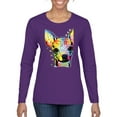 thumbnail image 1 of Wild Bobby Dean Russo Colorful Chihuahua Dog Lover Women Graphic Long Sleeve Tee, Purple, Medium, 1 of 5