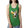 thumbnail image 1 of Wild Bobby Dean Russo Colorful Chihuahua Dog Lover Women Racerback Tank Top, Kelly, Small, 1 of 5