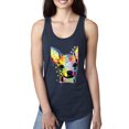 thumbnail image 1 of Wild Bobby Dean Russo Colorful Chihuahua Dog Lover Women Racerback Tank Top, Navy, X-Large, 1 of 5
