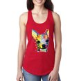 thumbnail image 1 of Wild Bobby Dean Russo Colorful Chihuahua Dog Lover Women Racerback Tank Top, Red, Medium, 1 of 5