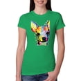 thumbnail image 1 of Wild Bobby Dean Russo Colorful Chihuahua Dog Lover Women Slim Fit Junior Tee, Kelly, Large, 1 of 5