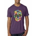 thumbnail image 1 of Wild Bobby Dean Russo Colorful Sugar Skull Streetwear Men Premium Tri Blend Tee, Vintage Purple, Medium, 1 of 5