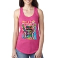 thumbnail image 1 of Wild Bobby, Dean Russo Cosmic Trash Panda Animal Lover Ladies Racerback Tank Top, Raspberry, Small, 1 of 6