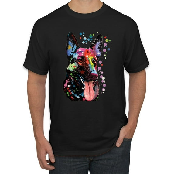 Wild Bobby Dean Russo German Shepherd Dog Lover Men Graphic Tee, Black, 5X-Large