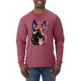 thumbnail image 1 of Wild Bobby Dean Russo German Shepherd Dog Lover Men Long Sleeve Shirt, Vintage Heather Red, XX-Large, 1 of 5