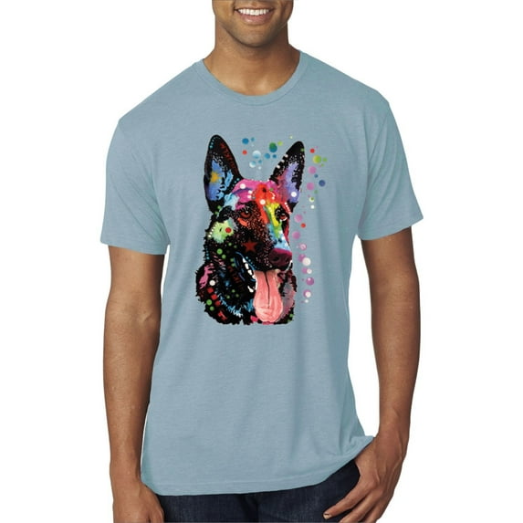 Wild Bobby Dean Russo German Shepherd Dog Lover Men Premium Tri Blend Tee, Denim, Large