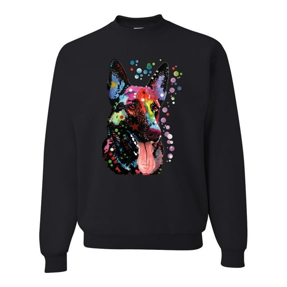 Wild Bobby Dean Russo German Shepherd Dog Lover Unisex Crewneck Graphic Sweatshirt, Black, XX-Large