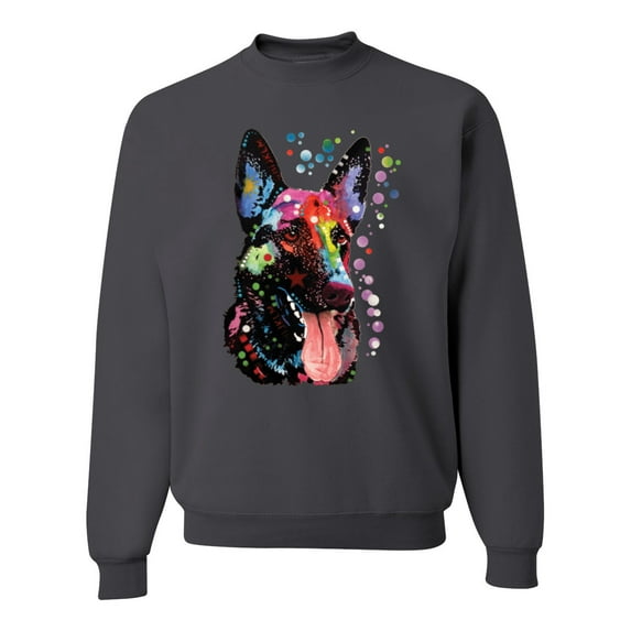 Wild Bobby Dean Russo German Shepherd Dog Lover Unisex Crewneck Graphic Sweatshirt, Charcoal, XX-Large