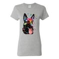thumbnail image 1 of Wild Bobby Dean Russo German Shepherd Dog Lover Women Graphic Tee, Heather Grey, Large, 1 of 5
