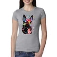 thumbnail image 1 of Wild Bobby Dean Russo German Shepherd Dog Lover Women Slim Fit Junior Tee, Heather Grey, XX-Large, 1 of 5