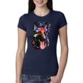 thumbnail image 1 of Wild Bobby Dean Russo German Shepherd Dog Lover Women Slim Fit Junior Tee, Navy, Medium, 1 of 5
