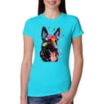 thumbnail image 1 of Wild Bobby Dean Russo German Shepherd Dog Lover Women Slim Fit Junior Tee, Tahiti Blue, Small, 1 of 5
