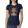 thumbnail image 1 of Wild Bobby Dean Russo Golden Retriever Is Love Dog Is Love Dog Lover Women Slim Fit Junior Tee, Navy, X-Large, 1 of 5