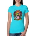 thumbnail image 1 of Wild Bobby Dean Russo Golden Retriever Is Love Dog Is Love Dog Lover Women Slim Fit Junior Tee, Tahiti Blue, Large, 1 of 5