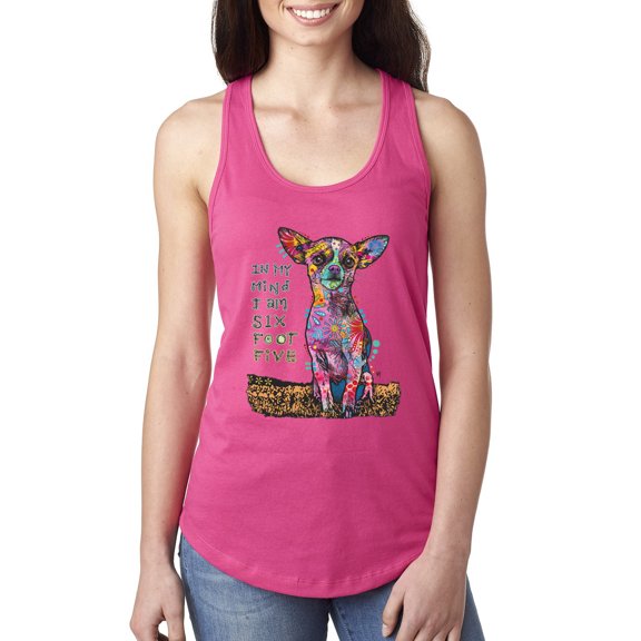 Wild Bobby, Dean Russo In My Mind Dog Lover Ladies Racerback Tank Top, Raspberry, Medium