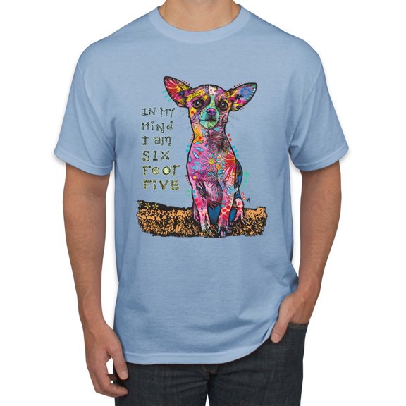 Wild Bobby, Dean Russo In My Mind Dog Lover Men's Graphic T-Shirt, Light Blue, XX-Large
