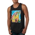 thumbnail image 1 of Wild Bobby Dean Russo Neon Colorfu Dolphin Animal Lover Men Graphic Tank Top, Black, Large, 1 of 5