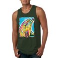 thumbnail image 1 of Wild Bobby Dean Russo Neon Colorfu Dolphin Animal Lover Men Graphic Tank Top, Forest Green, Small, 1 of 5